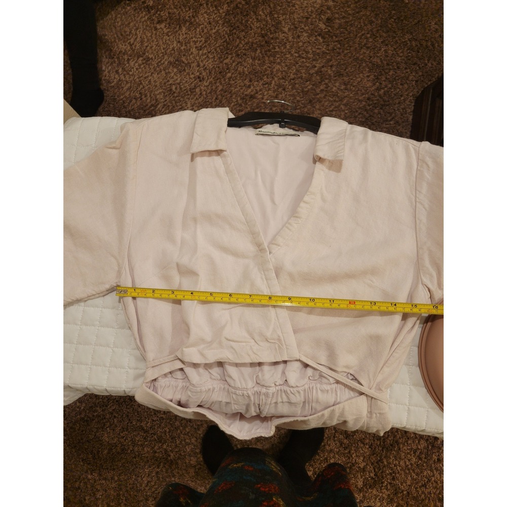 Abercrombie & Fitch Linen-Blend Cutout Shirt Mini Dress Spring Summer Peek A Boo - Picture 5 of 8